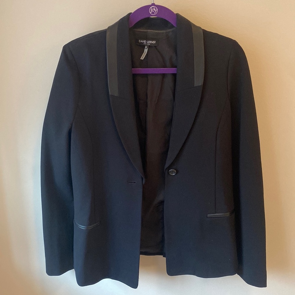Black blazer with leather details